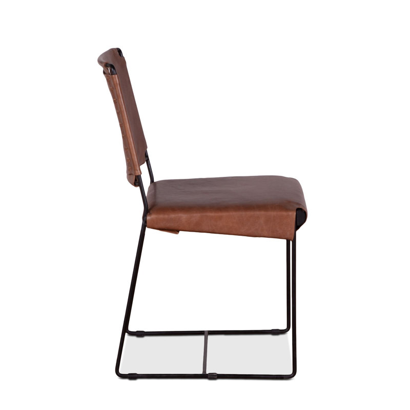 New York Upholstered Dining Chair, Black/Brown