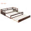 Lit de jour extensible avec couchette, lit de jour en bois avec couchette, espresso