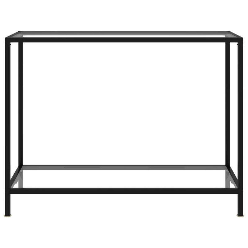 Caspar Glass Top Console Table, 75 H x 100 W x 35 D cm, Clear