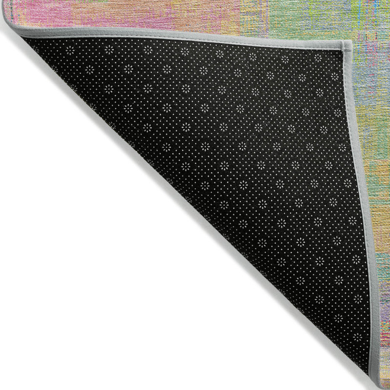 Machine Washable Indoor/Outdoor Christain ACN1342 Pink Rug, Rectangle 1'8" x 2'6"