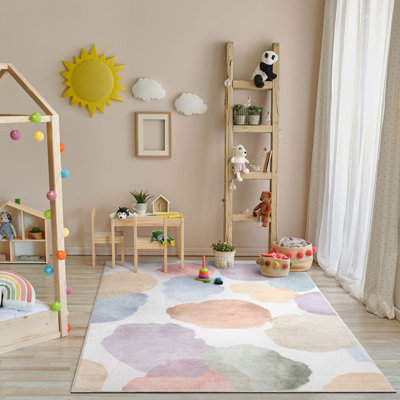 Tapis à pois multicolore