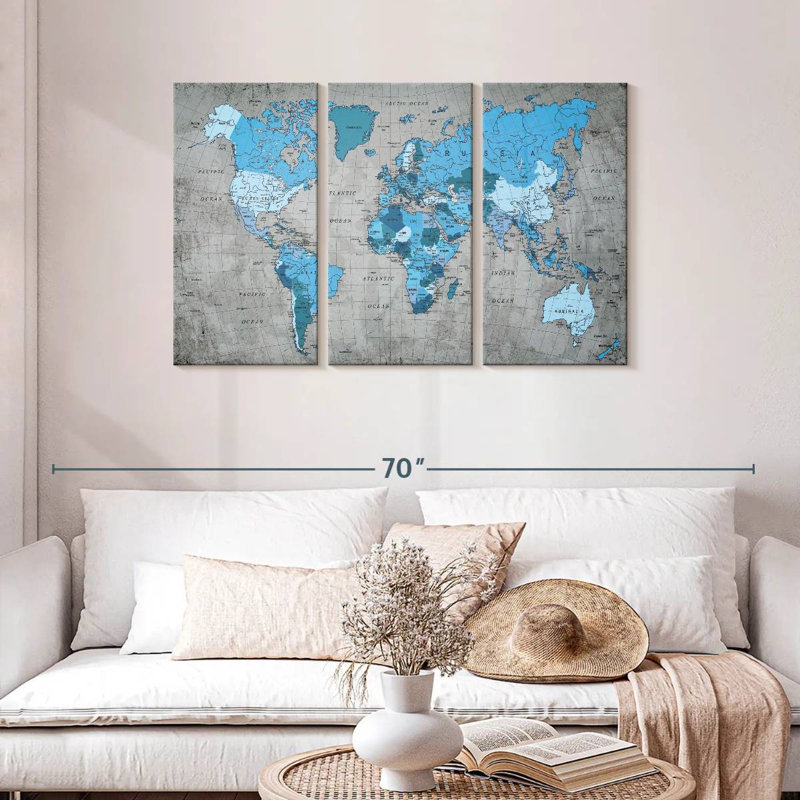 Carte du monde Keimar II, H 28 po x l 45 po