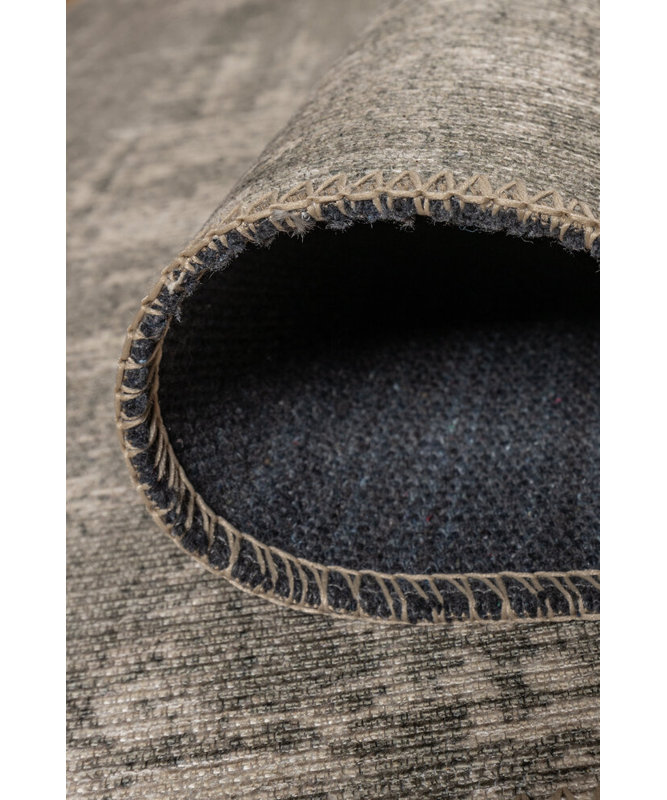 Tapis décoratif moderne à motif tissé gris, Rectangle 4 pi 7 po x 6 pi 3 po