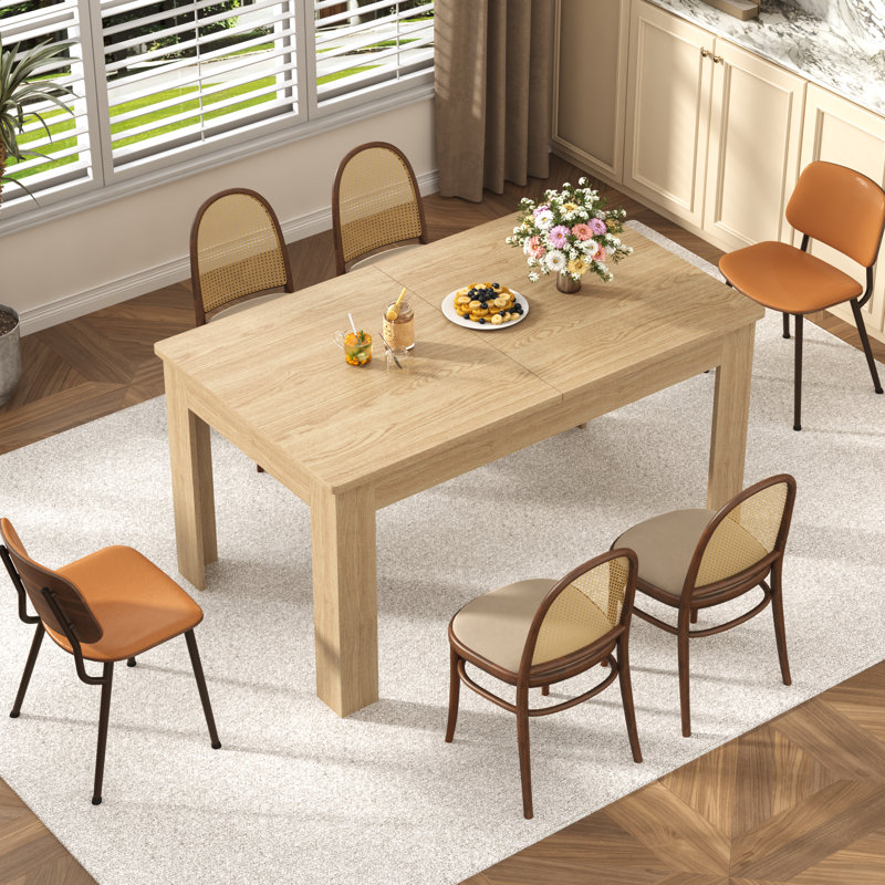 Table de salle à manger extensible Rhu, Bois naturel, H 30,4 po x l 86,6 po x P 35,4 po
