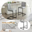 Tabouret de bar luxueux gris Seigler-130159558