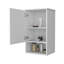 Armoire de salle de bain à une porte - Finition blanche - 2 tablettes internes pour les médicaments et autres articles, 1 tablette ouverte facile d'accès au mur-125181554