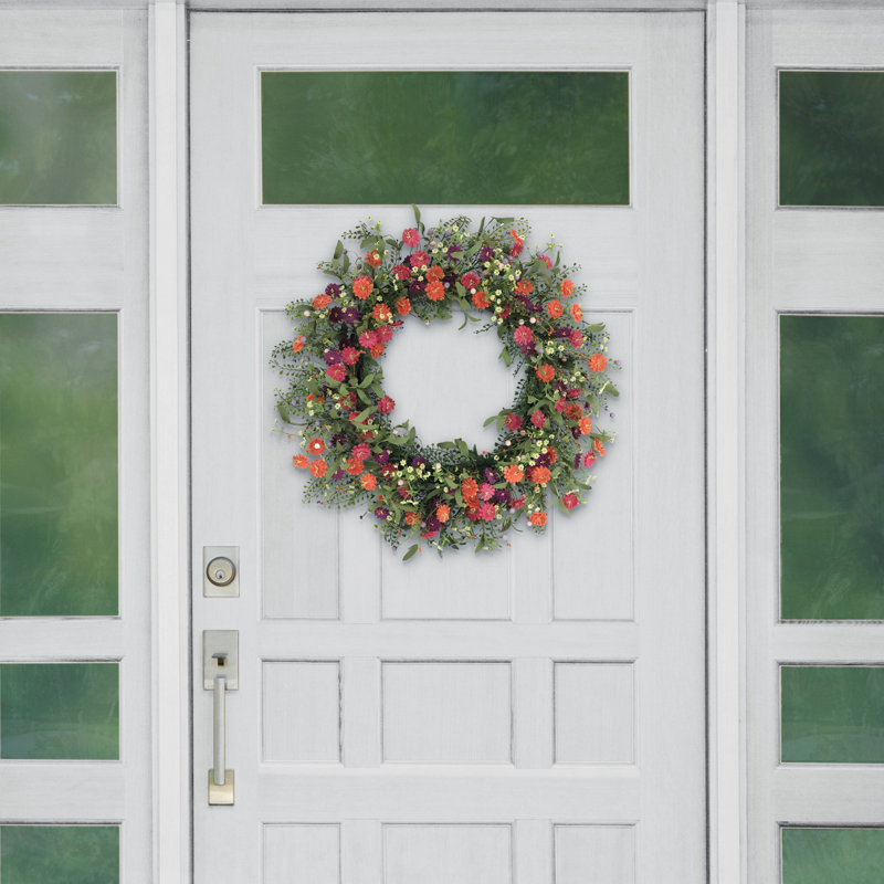 30" Artificial Daisy Floral Spring Wreath
