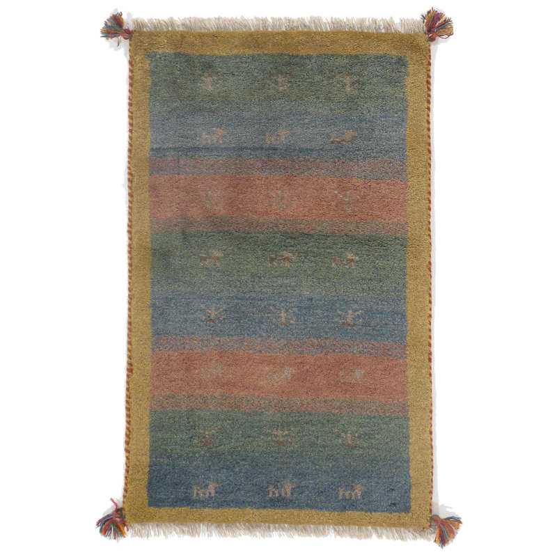 Tapis Gabbeh fin noué à la main 2 pi x 3 pi