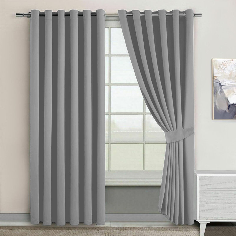 Bernards Blackout Door Curtain, Light Grey, Single Panel 168cm Width x 213cm Drop
