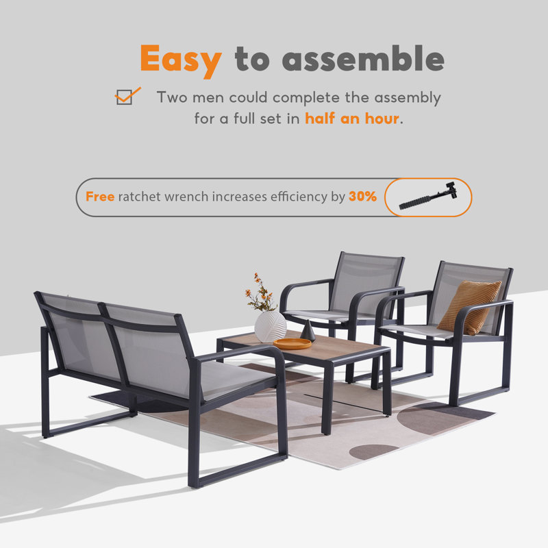 Deelip 4 - Person Patio Conversation Set