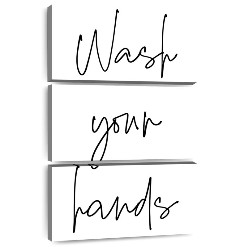 Tergel Minimalist Wash Your Hands, 65" H x 42" W