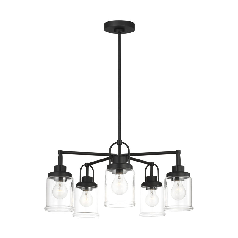 Alphild Five Light Chandelier from, Midnight Black