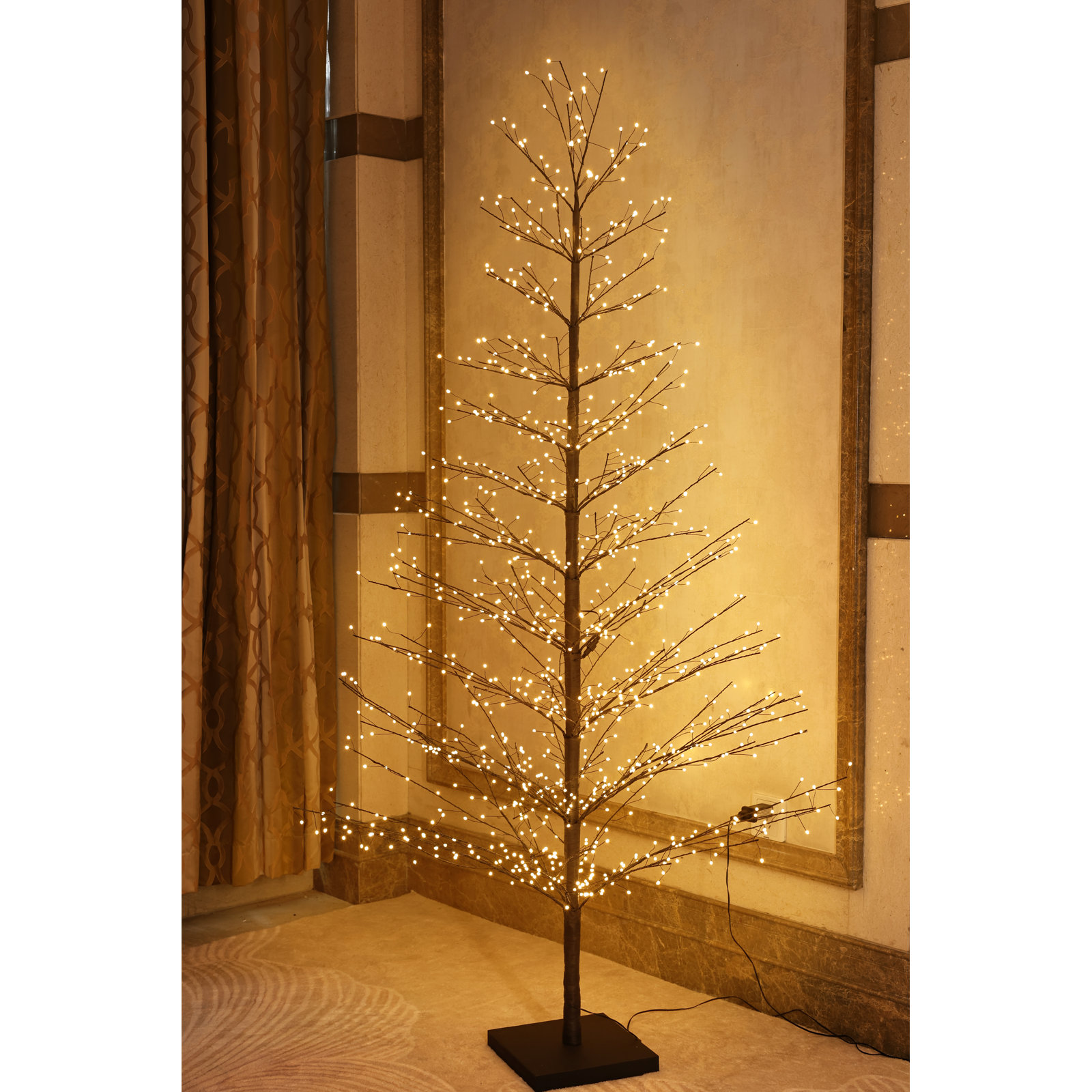 Black Birch Tree with LED Lights, 70.87"