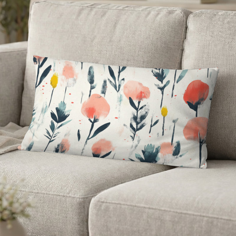Coussin Boho - Coussin imprimé Red Meadow Ikat, H 12 po x l 20 po