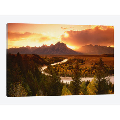 " Sunset Over Teton Range With Snake River In The Foreground, Grand Teton National Park, Wyoming, USA " by Adam Jones