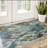 Favorinus Blue and Green Botanical Leaves Area Rug-22925715