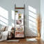 Towel Blanket Ladder Shelf Rack With Hooks