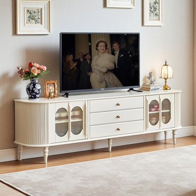 French Cream-style Storage TV Cabinet