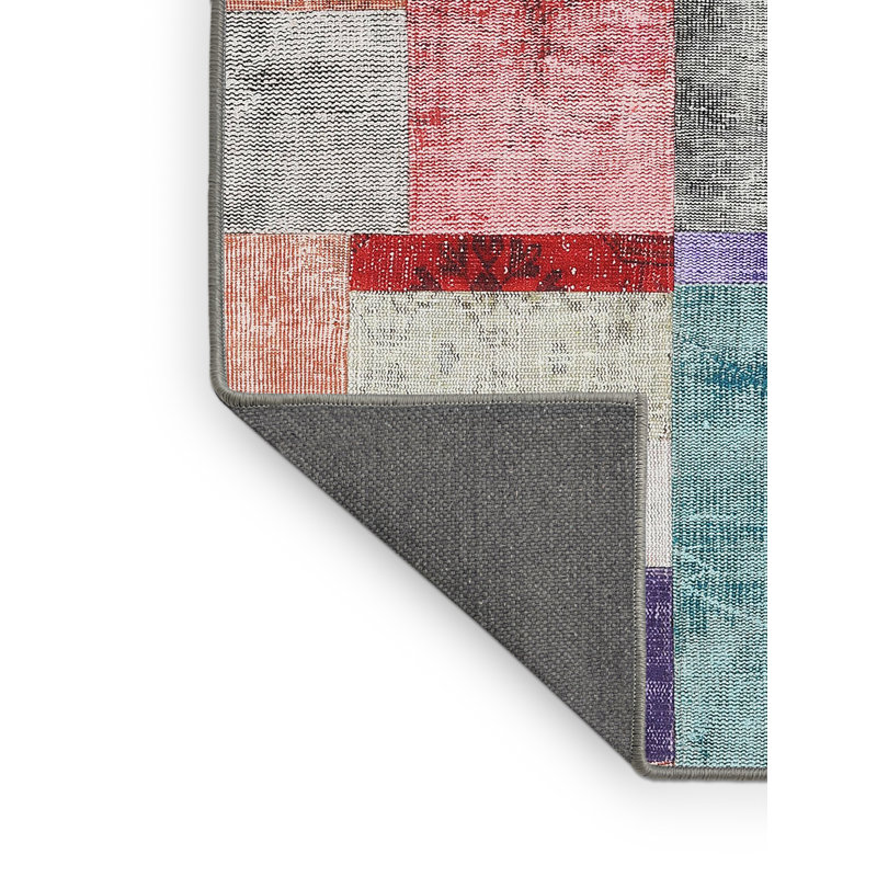 Tapis gris/rose/beige contemporain, Rectangle 3 pi x 5 pi