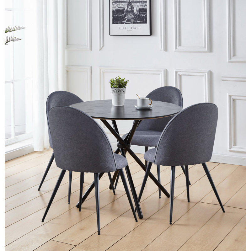 Mose 4 - Person Dining Set, Black
