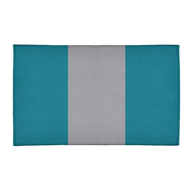 Tapis bleu sarcelle / gris, Rectangle 3 pi x 5 pi