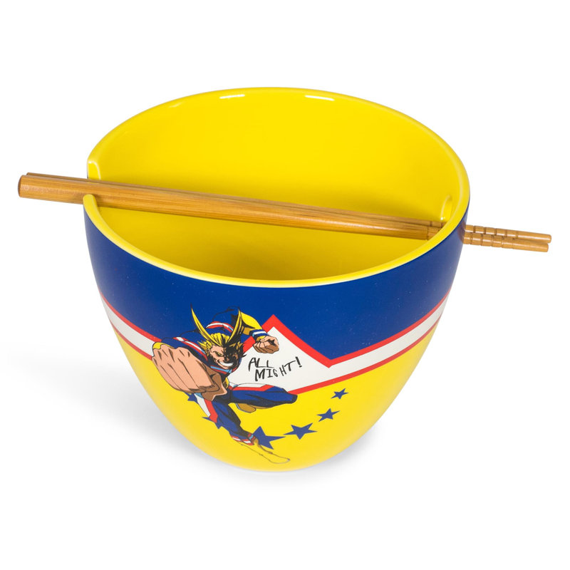 Service de vaisselle My Hero Académie All Might | Bol et baguettes 16 onces Ramen