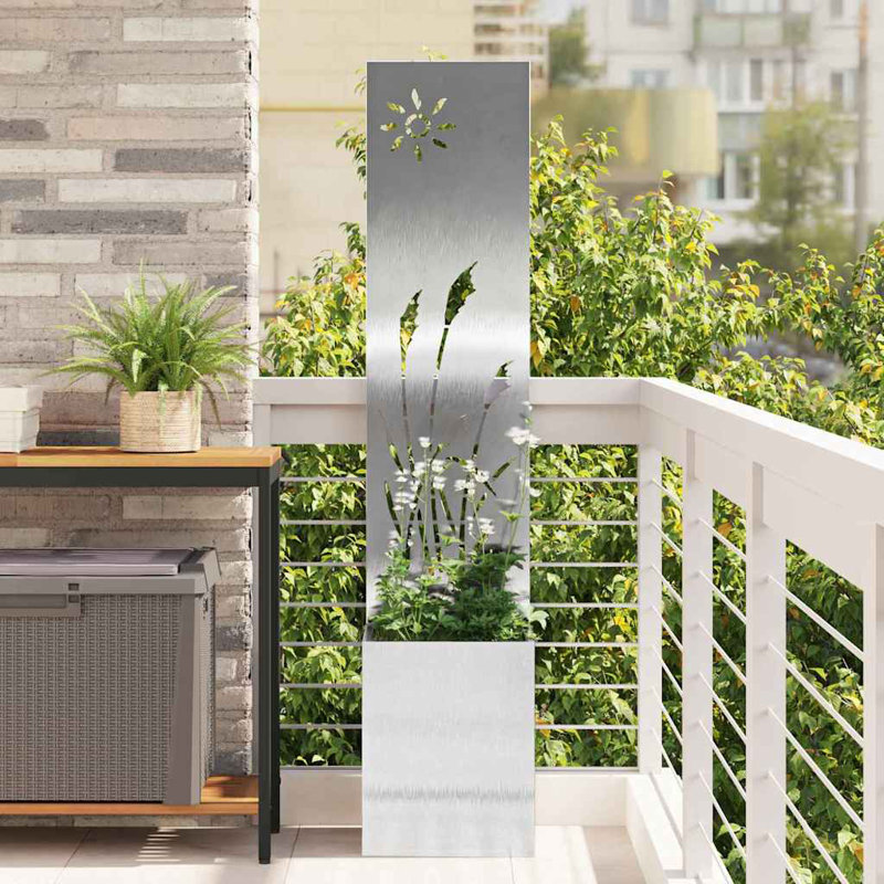 Planter Box, Silver, 140cm H x 32cm W x 32cm D