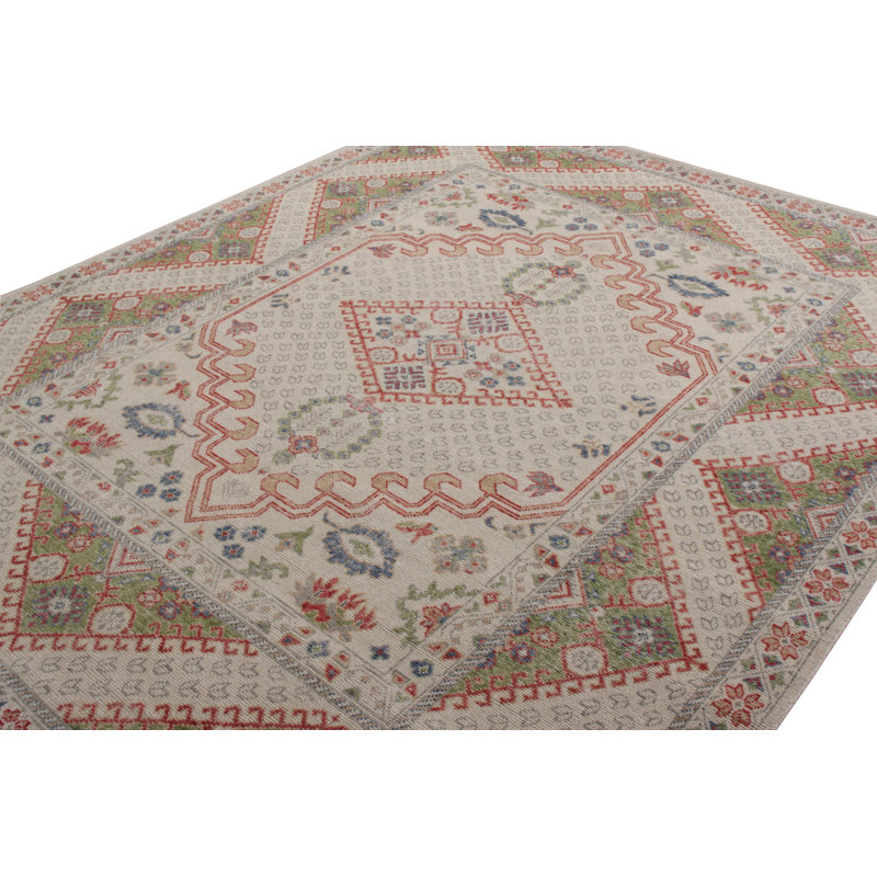 Distressed Homage Handmade Kilim Wool Floral Area Rug, Rectangle 6' x 9'
