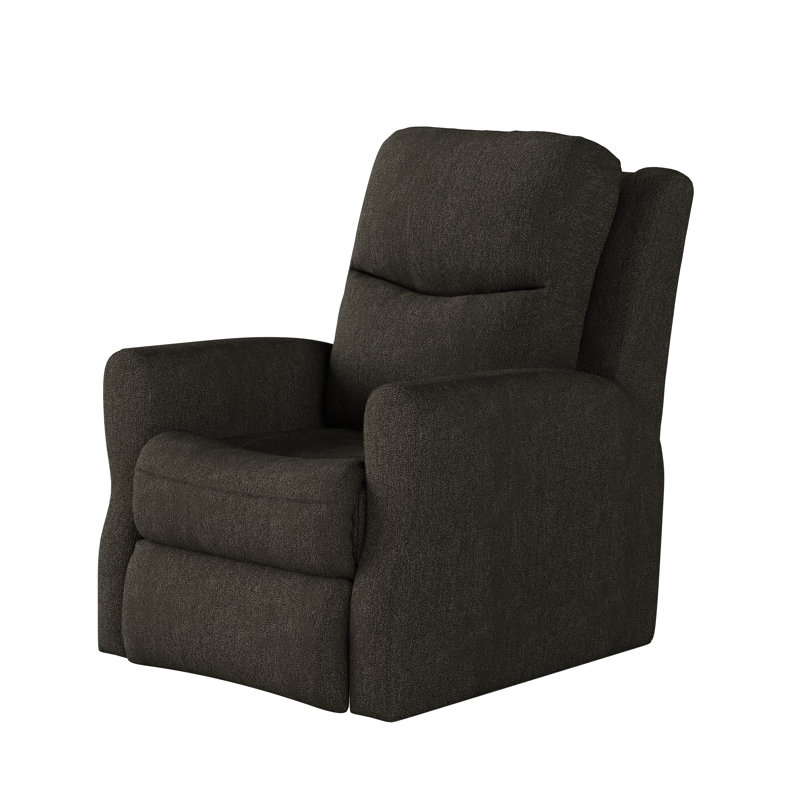 Fame Leather Recliner, Brown Polyester, Power/Wall Recliner