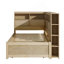Lit de jour simple en bois avec tablettes de rangement, USB et lit gigogne, naturel