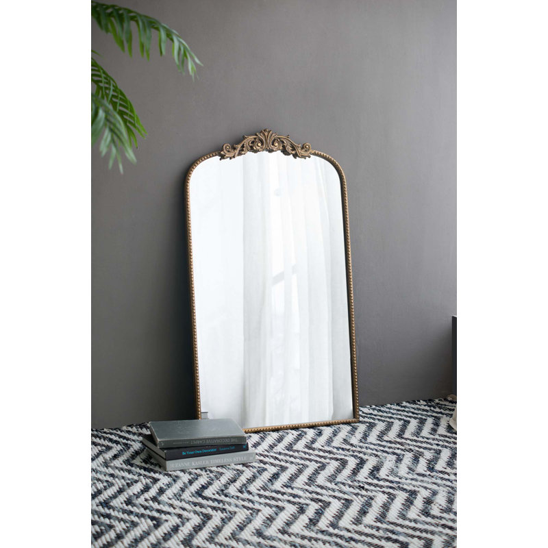 Miroir mural classique avec cadre d'inspiration baroque, Doré, 41,7 po x 24 po