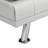 Sofa Bed With Armrest Two Holders WOOD FRAME, STAINLESS LEG, FUTON WHITE PVC