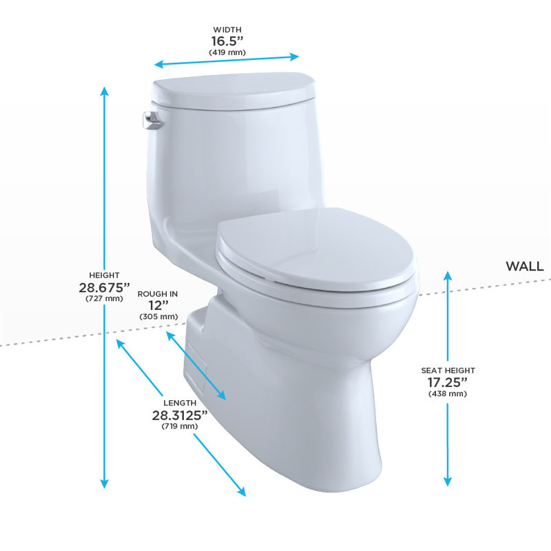 Carlyle® II 1.28 GPF Elongated One-Piece Toilet (Seat Included), Cotton, Left-Hand