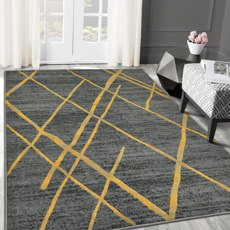 Geometric Indoor Rug, Rectangle 5' x 6'11"