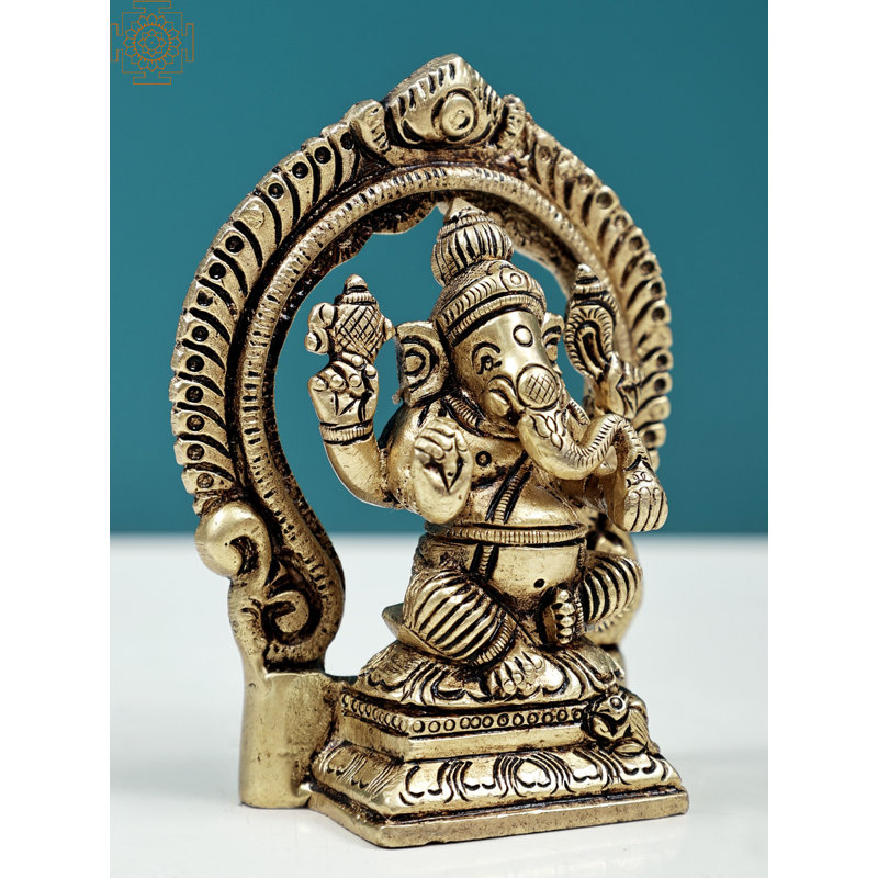 Décoration de maison 3,5 po Chaturbhuja Lord Ganesha