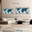 Impression sur toile multicolore carte du monde-93059214