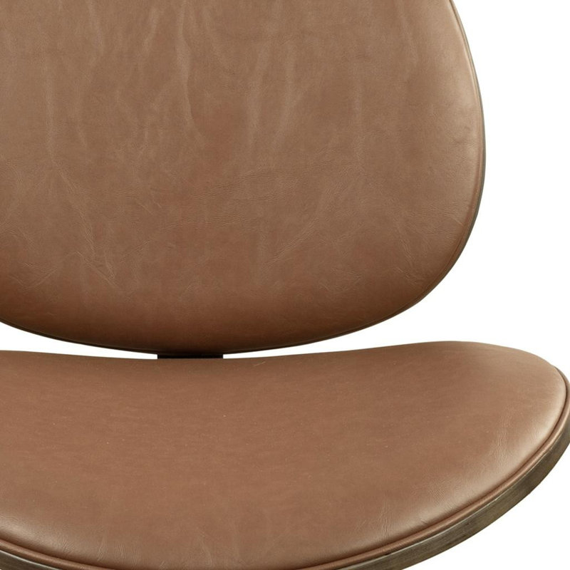 Chaise d'appoint en similicuir brun et noir, Brun