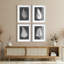 "Silhouettes botaniques blanches, fougère et feuilles de palmier, décor moderne" - 4 pièces-101520356-101520360