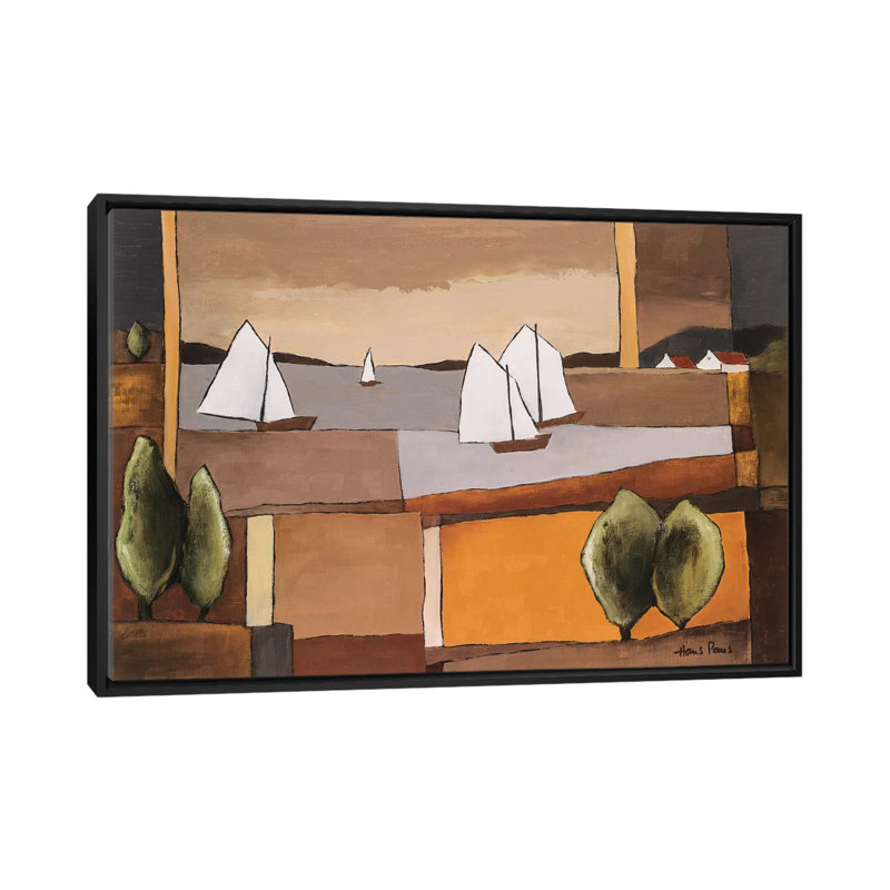 « horizon ii », impression sur toile, H 18 po x l 26 po x P 1,5 po, Toile avec cadre noir, Pas de tapis