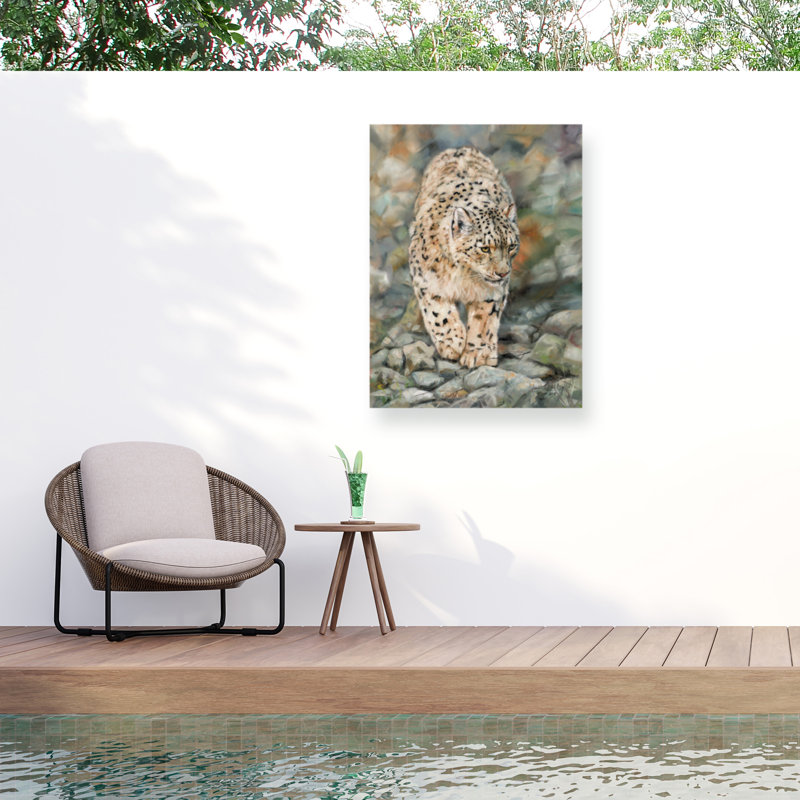 Toile d'extérieur David Stribble Snow Leopard, H 24 po x l 32 po