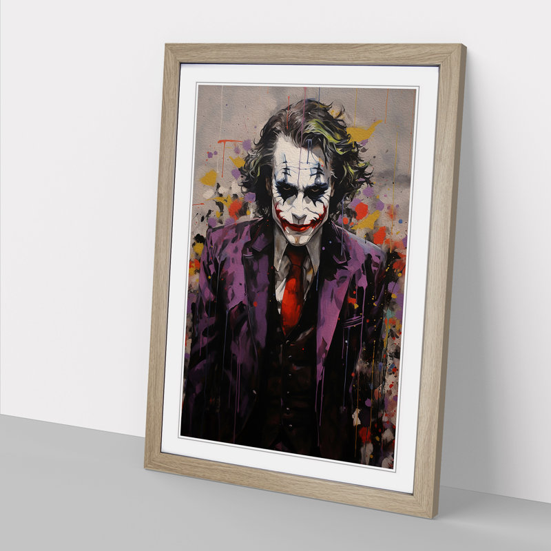 XYZ-FRM-V1223-3913 Joker Contemporary - Single Picture Frame Print on Wood, 34cm H x 25cm W x 2cm D, Oak Framed