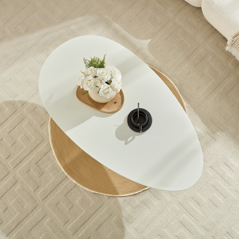 Table basse 47,27 po Lucky Stone, Blanc lait