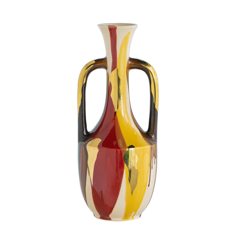 Vase courbé en céramique avec poignées