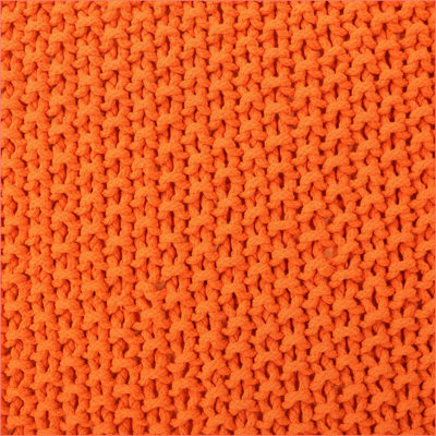 Pouf carré en coton Hollis - 20,5 x 20,5 x 16,5 pouces | Orange | Coton