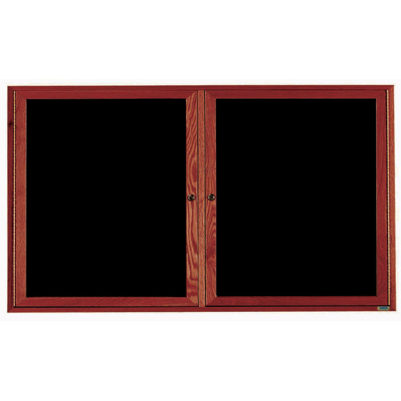 Wall Felt Letter Board, 36" H x 72" W, Two, Cherry Stain