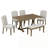 Rectangular Trestle Table and 4 Upholstered Chairs & Bench-2065910329