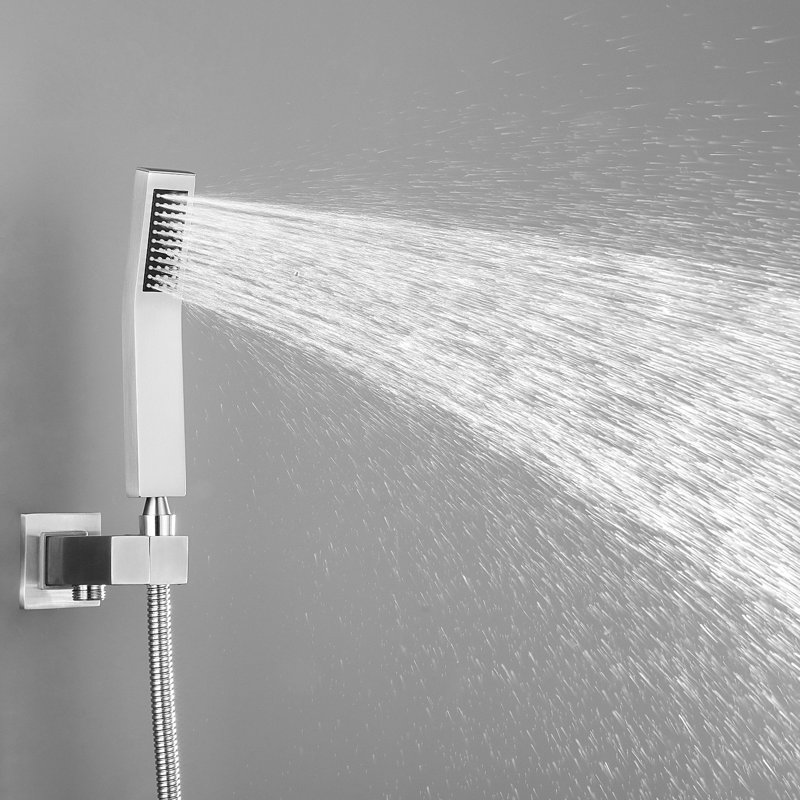 Bathroom Luxury 10 Inch Shower Head Rain Mixer - Wall Mounted, Brushed Nickel, Self-Cleaning Nozzle, American Standard Pipe Interface 10" Correlates With Link