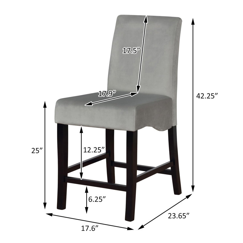 Miszel Upholstered 25'' Counter Stool in Gray