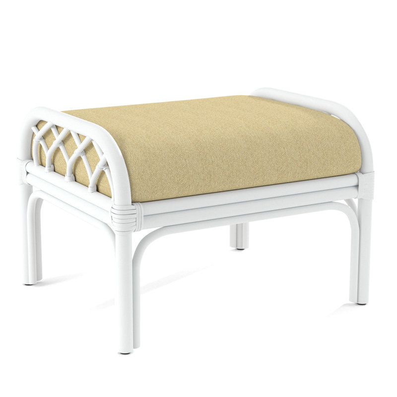 Edgewater Ottoman, Brown Geometric, 0456-33, Frost White