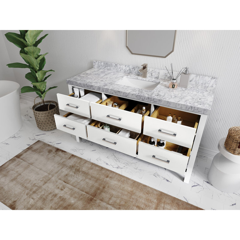 Ensemble de meuble-lavabo simple 60 po Parker, Gris Piatra